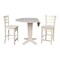 International Concepts 42 in Round Drop Leaf Counter Height Dining Table with 2 Stools in Unfinished - 3 Piece Set K-42DPT-23B-S6172-2 - alternate 2